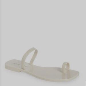 Jeffrey Campbell Darbey jelly toe loop sandals in cream